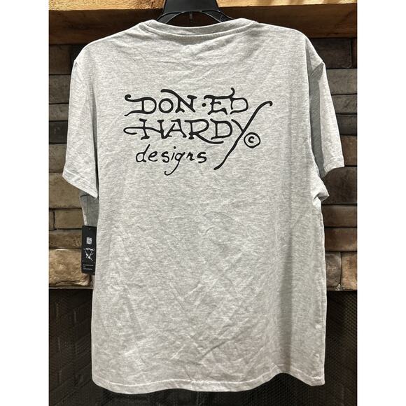 Women’s DON ED HARDY Bling Skull Snake NYC Short Sleeve T Shirt Size L NWT *D1 - Picture 3 of 4